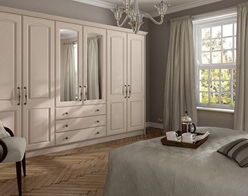 Cream built in shop wardrobes